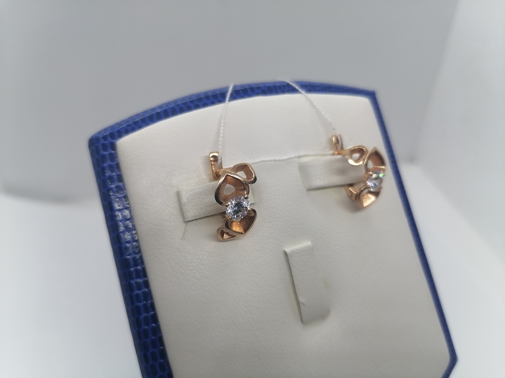 СЕРЬГИ С КАМНЕМ (Au 585)