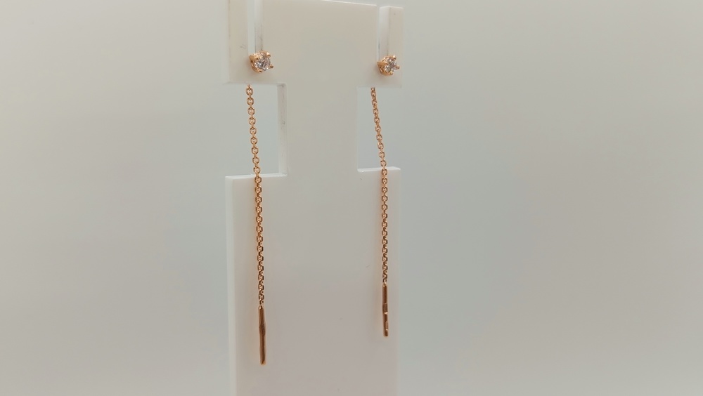 СЕРЬГИ ПРОДЕВКИ с камнем (Au 585)