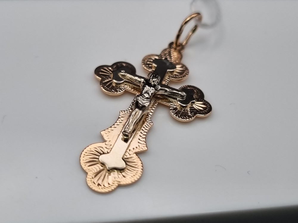 ПОДКБК585 ПОДВЕСКА КРЕСТ БЕЗ КАМНЯ (Au 585)