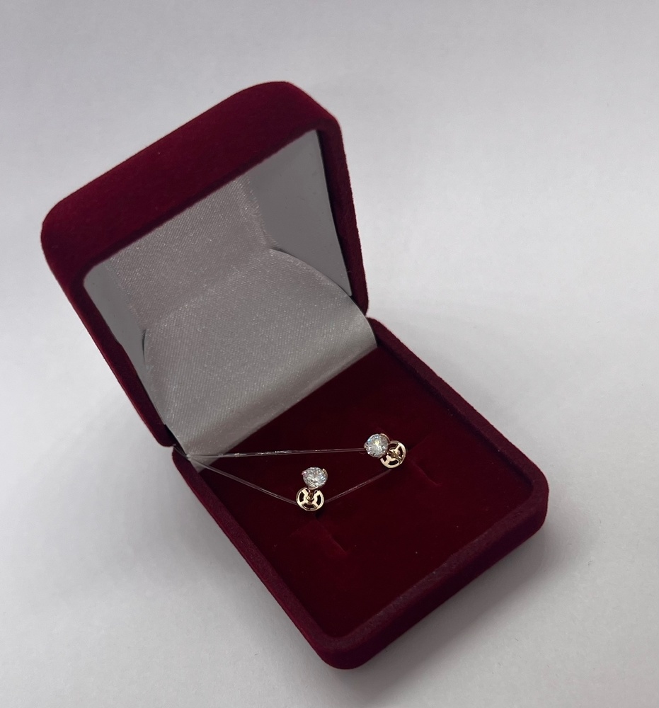 СЕРЬГИ ПУСЕТЫ с камнем (Au 585)