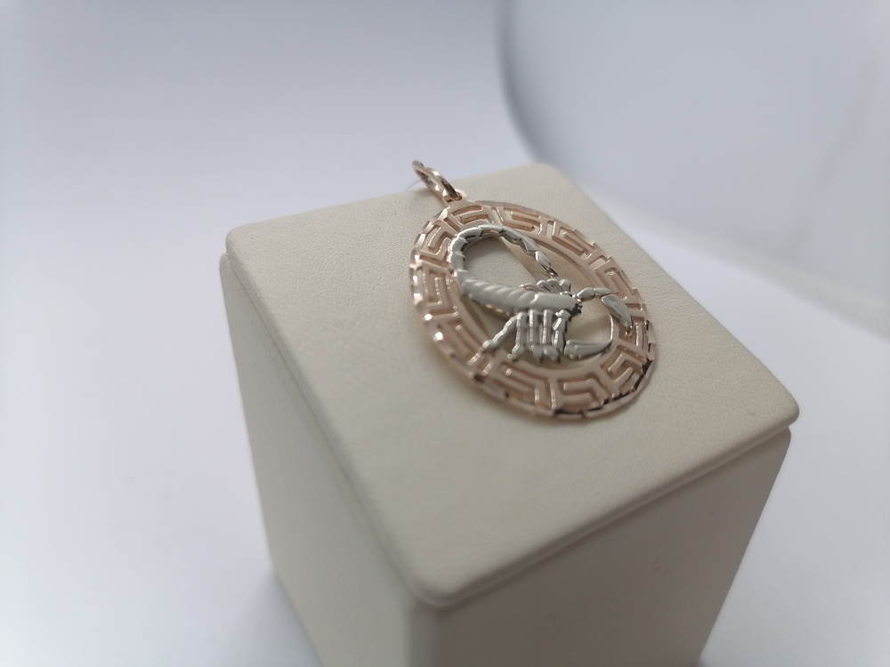 П-047_au ПОДВЕСКА ЗНАК ЗОДИАКА СКОРПИОН (Au 585)
