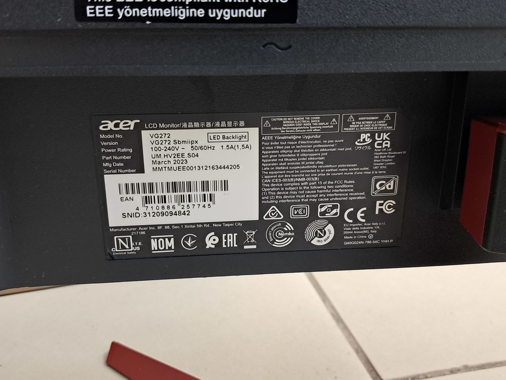 Монитор Acer Nitro VG272Sbmiipx