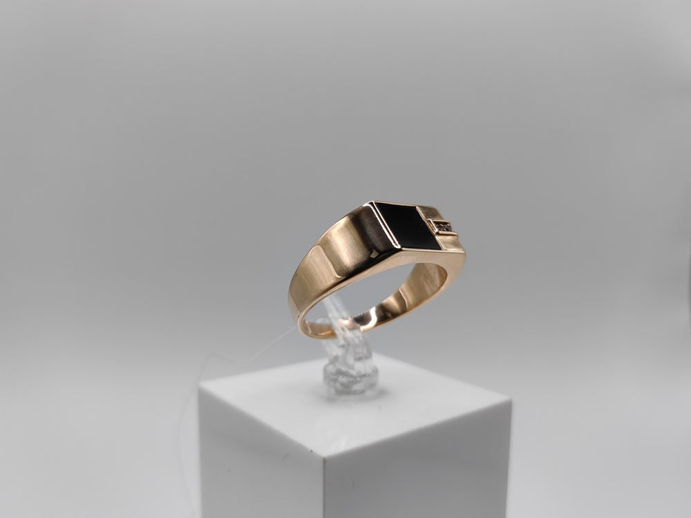 08-540143 КОЛЬЦО ПЕЧАТКА с камнями (Au 585)