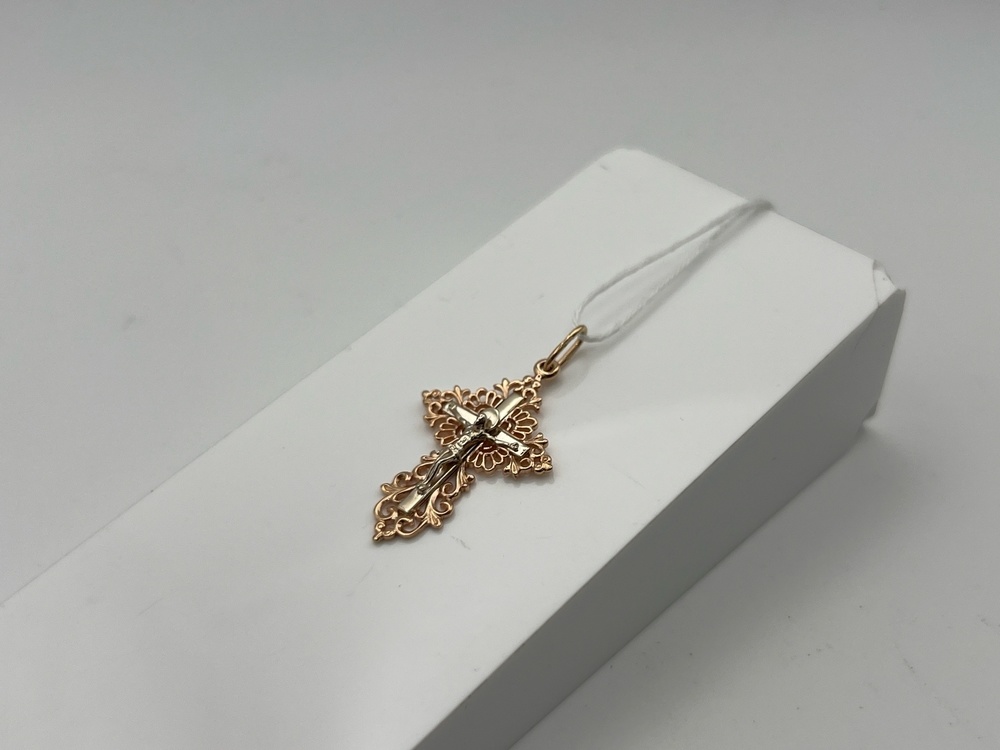 ПОДВЕСКА КРЕСТ БЕЗ КАМНЯ (Au 585)