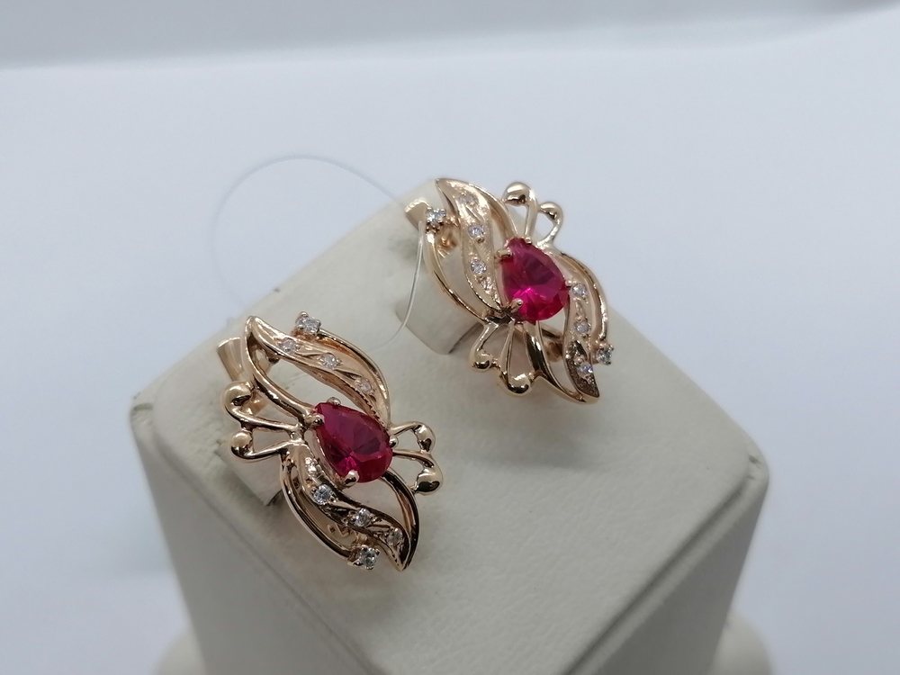 СЕРЬГИ С КАМНЯМИ (Au 585)