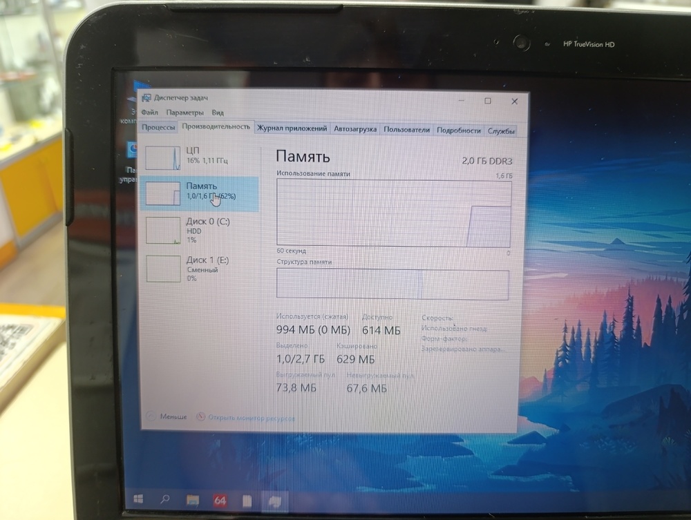 Ноутбук HP Pavilion dm1; E1-1200, Radeon Graphics, 1 Гб, Нет, 320 Гб