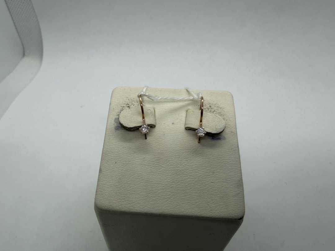 СКМ585 СЕРЬГИ С КАМНЕМ (Au 585)