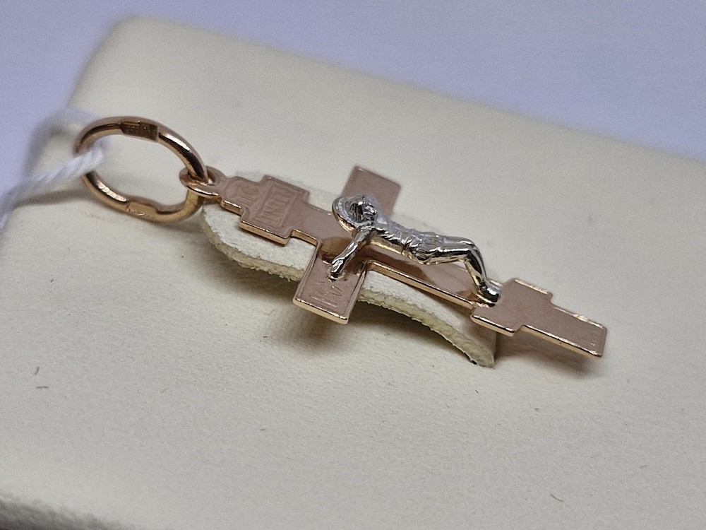 ПОДВЕСКА КРЕСТ БЕЗ КАМНЯ (Au 585)