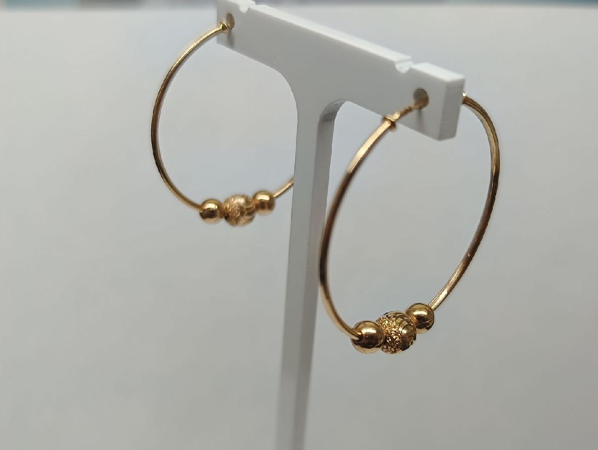 021087 СЕРЬГИ КОНГО без камня (Au 585)