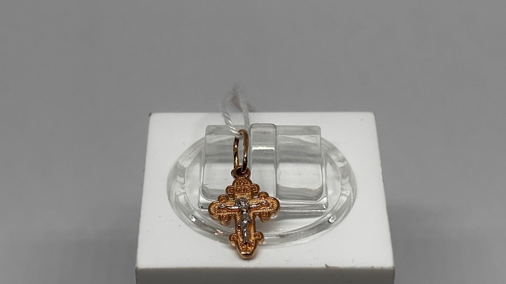 ПОДКБК585 ПОДВЕСКА КРЕСТ БЕЗ КАМНЯ (Au 585)