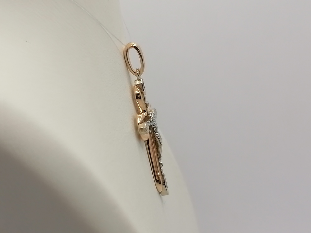 ПОДВЕСКА КРЕСТ с камнями (Au 585)