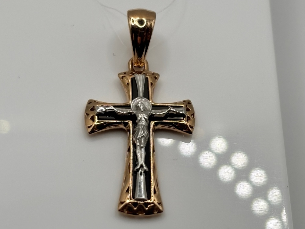 ПОДВЕСКА КРЕСТ с камнем (Au 585)