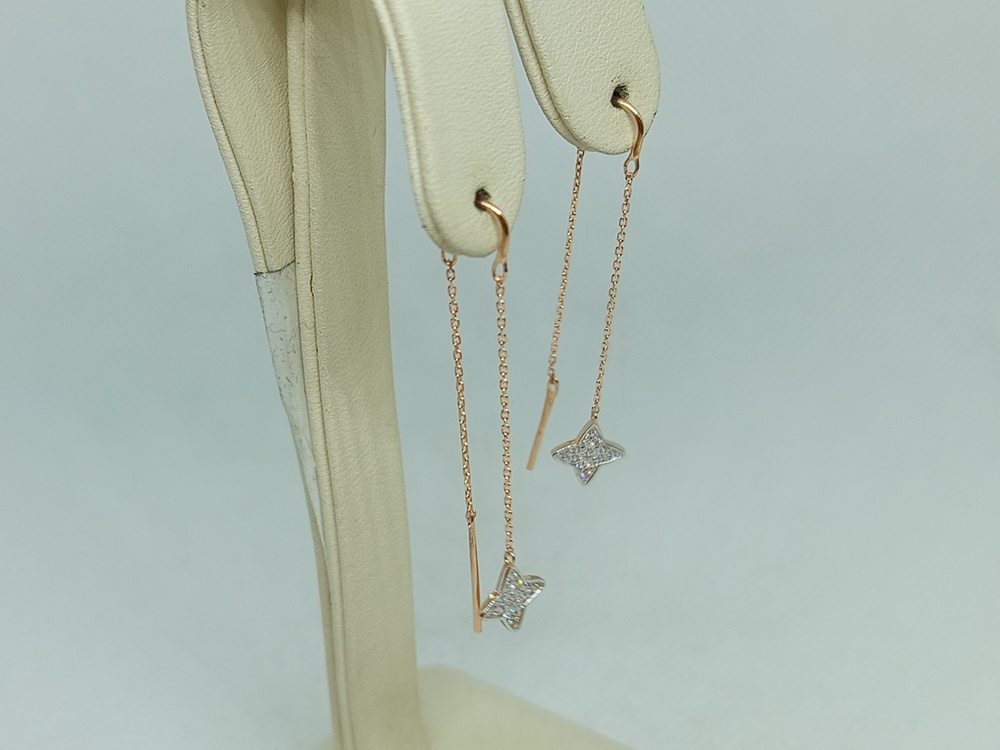 СЕРЬГИ ПРОДЕВКИ с камнями (Au 585)