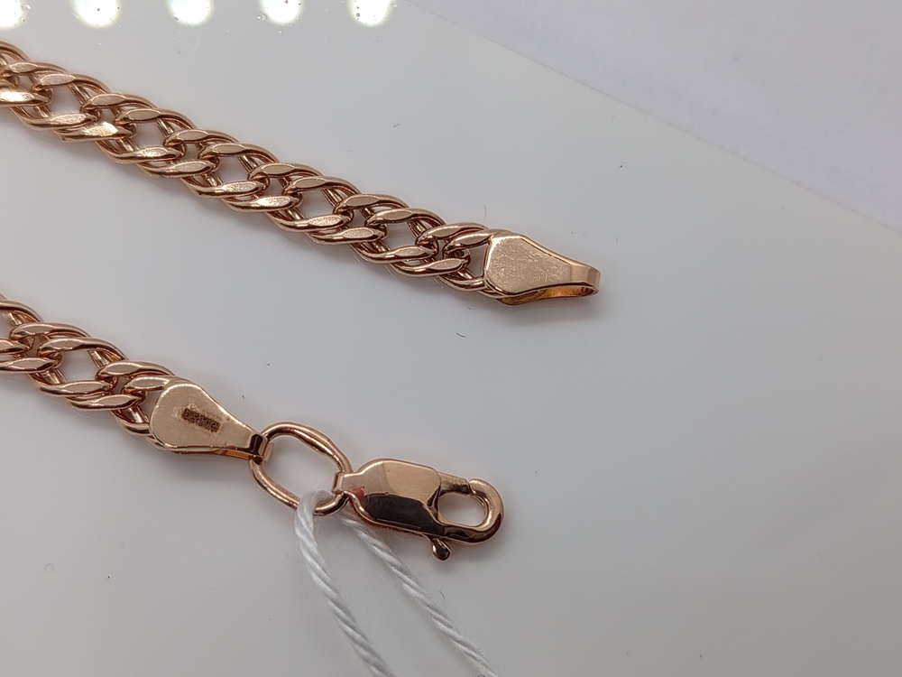 БРАСЛЕТ ПУСТОТЕЛЫЙ Ромб двойной Au 585