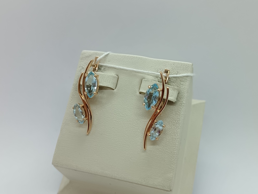 СКМИ585 СЕРЬГИ С КАМНЯМИ (Au 585)