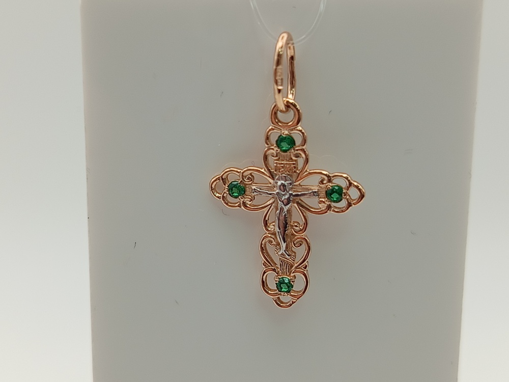ПОДВЕСКА КРЕСТ с камнями (Au 585)