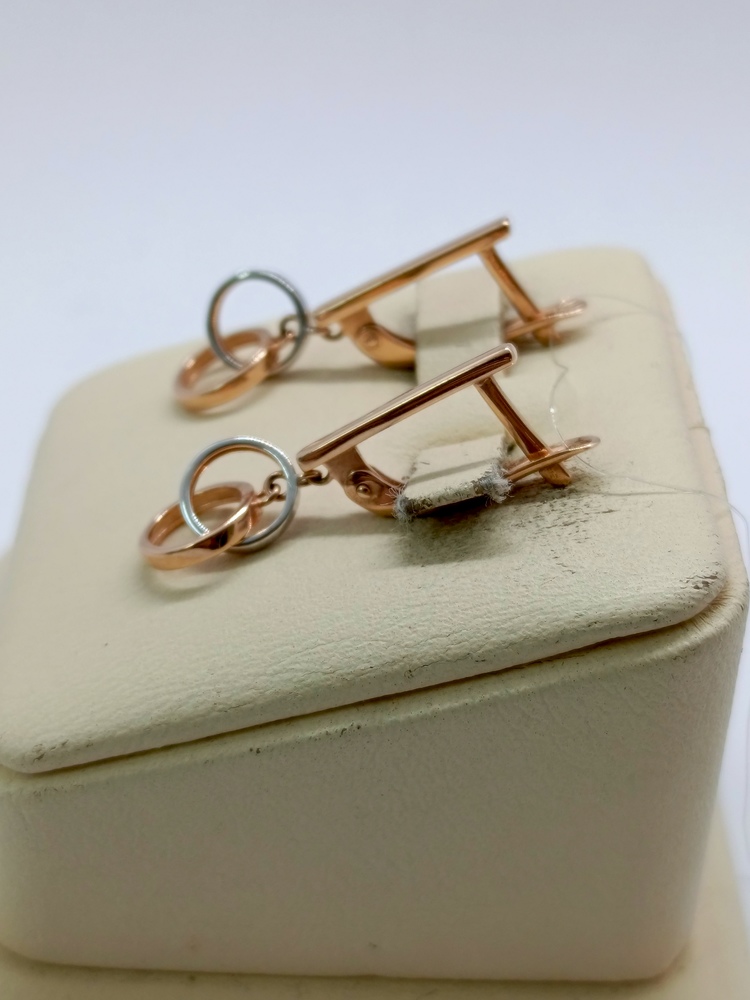 01-207390 СЕРЬГИ БЕЗ КАМНЯ (Au 585)