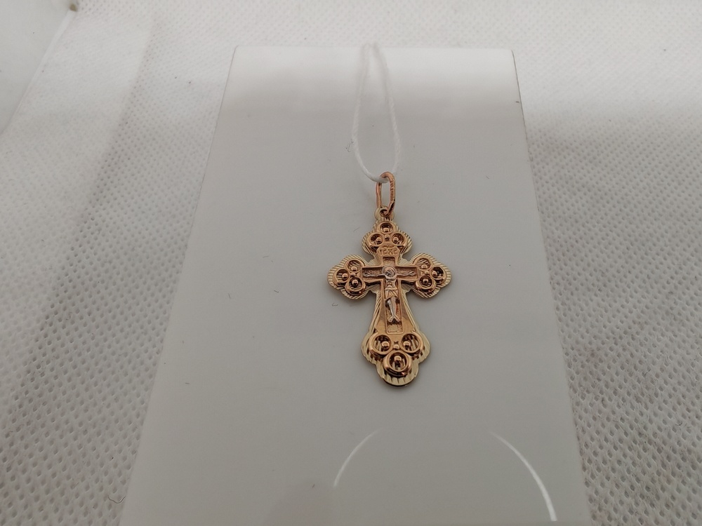 ПОДКБК585 ПОДВЕСКА КРЕСТ БЕЗ КАМНЯ (Au 585)
