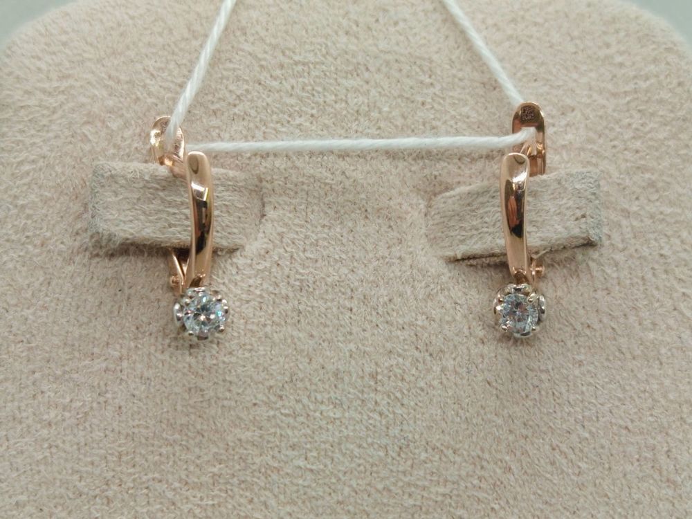 СЕРЬГИ С КАМНЕМ (Au 585)