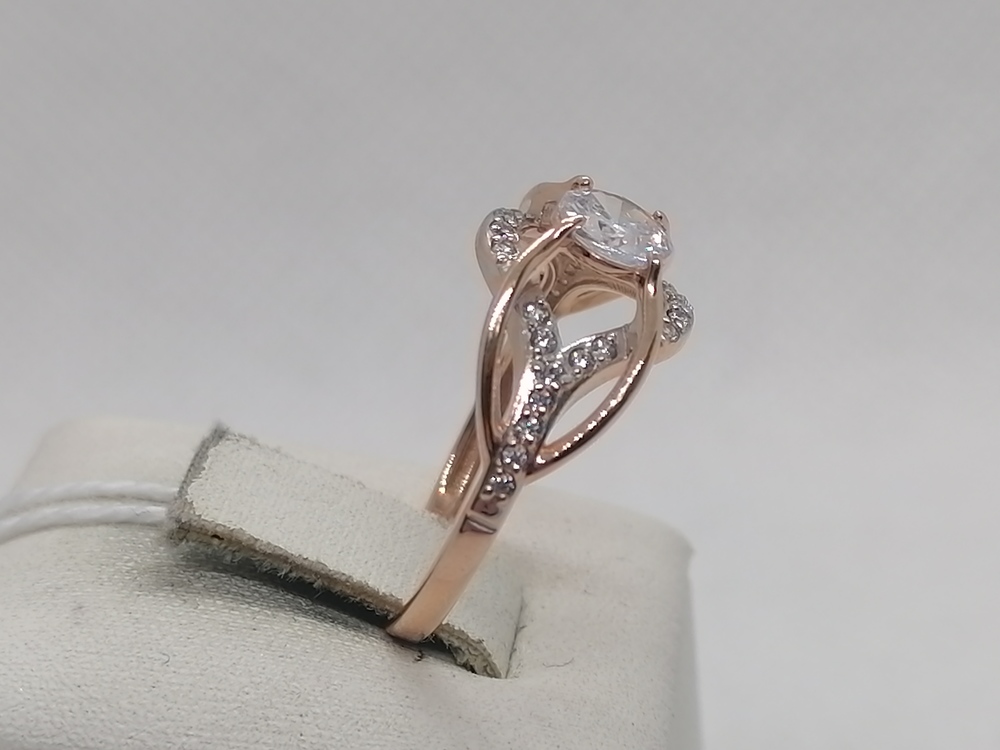 КОЛЬЦО С КАМНЯМИ (Au 585)