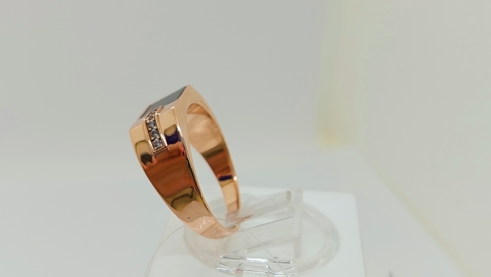 08-540143 КОЛЬЦО ПЕЧАТКА с камнями (Au 585)