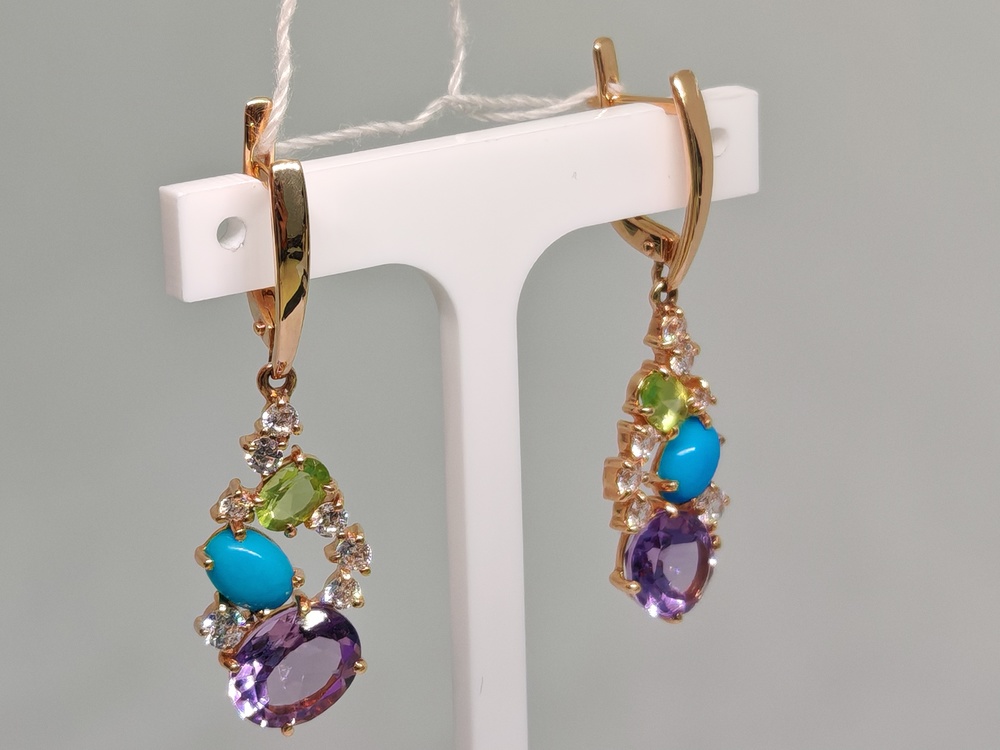 СЕРЬГИ С КАМНЯМИ (Au 585)