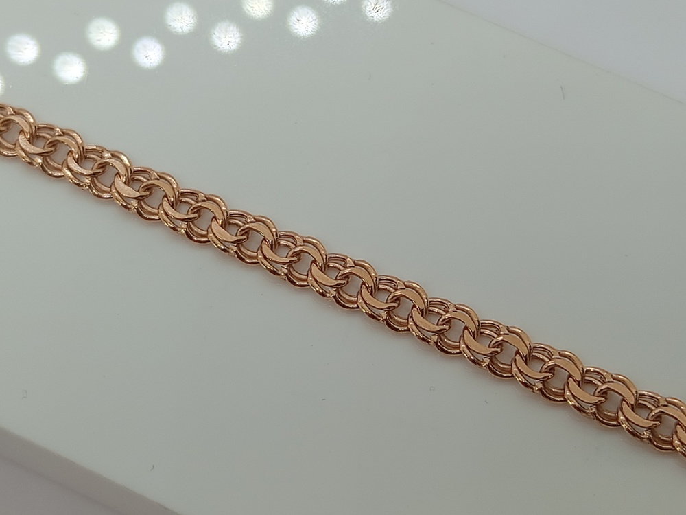 БРАСЛЕТ ПУСТОТЕЛЫЙ Бисмарк (Au 585)