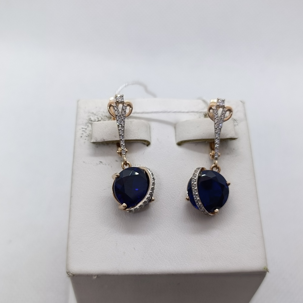 СКМИ585 СЕРЬГИ С КАМНЯМИ (Au 585)