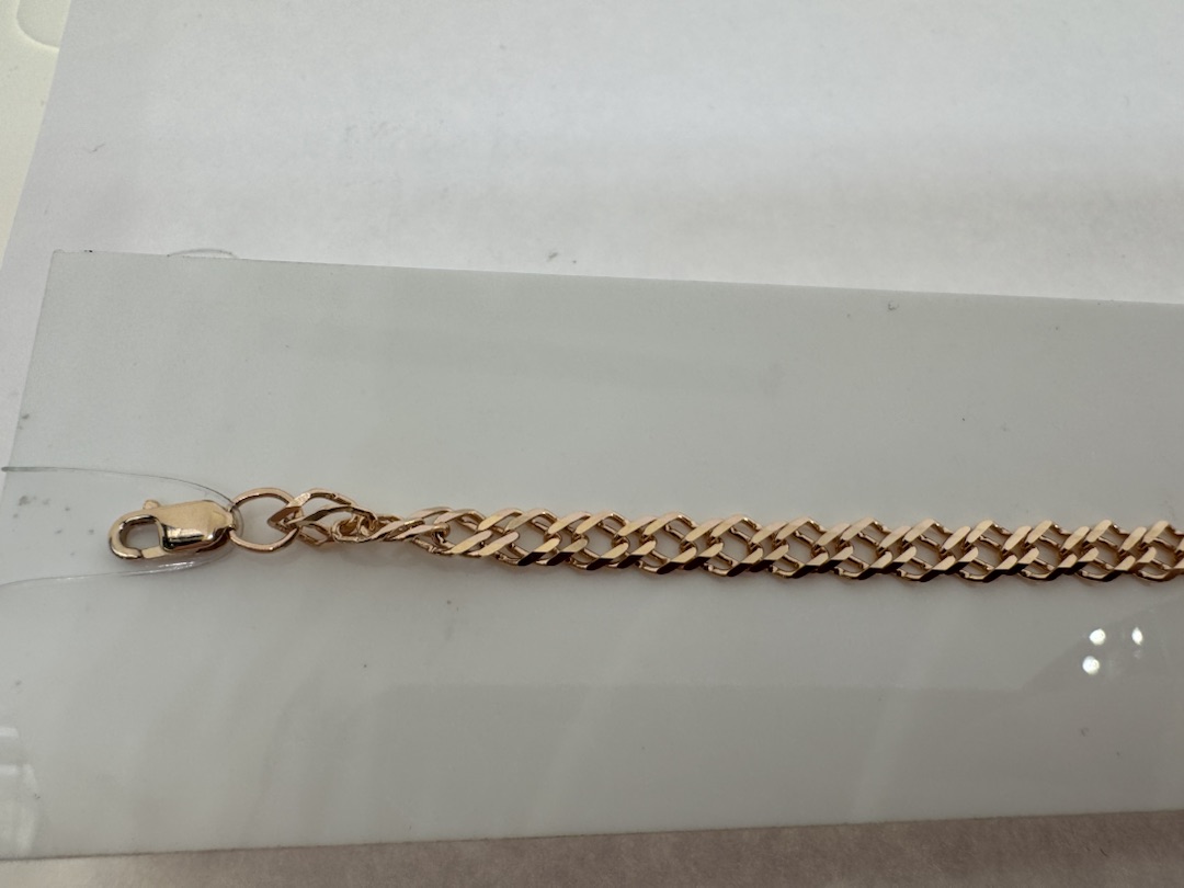 БРАСЛЕТ ПОЛНОВЕСНЫЙ Ромб двойной (Au 585)