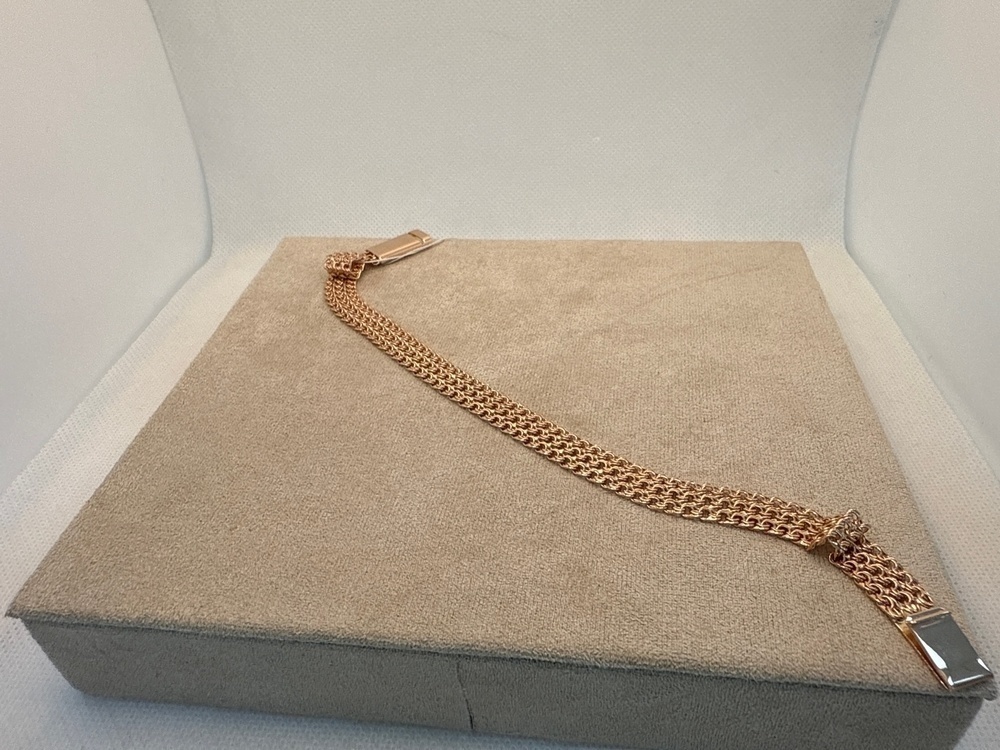 БРАСЛЕТ ПОЛНОВЕСНЫЙ Бисмарк тройной (Au 585)