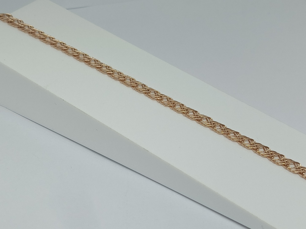 БРАСЛЕТ ПУСТОТЕЛЫЙ Ромб тройной (Au 585)