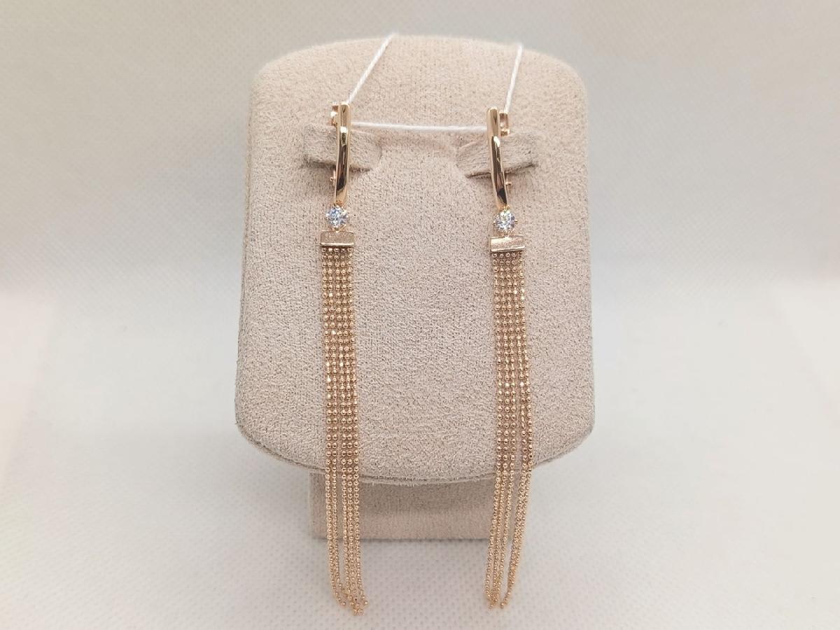 СЕРЬГИ С КАМНЕМ (Au 585)