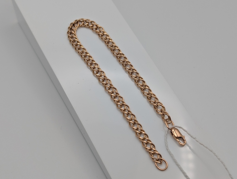 БРАСЛЕТ ПУСТОТЕЛЫЙ Ромб двойной Au 585