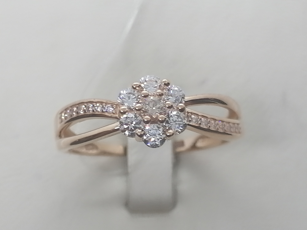 КОЛЬЦО С КАМНЯМИ (Au 585)