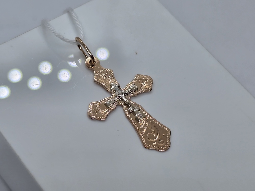 ПОДКБК585 ПОДВЕСКА КРЕСТ БЕЗ КАМНЯ (Au 585)