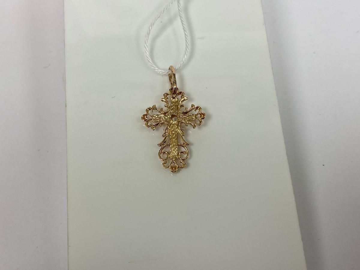 ПОДВЕСКА КРЕСТ С КАМНЕМ (Au 585)