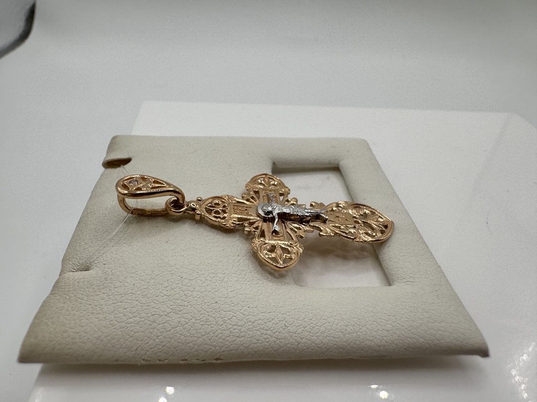 ПОДВЕСКА КРЕСТ с камнем (Au 585)