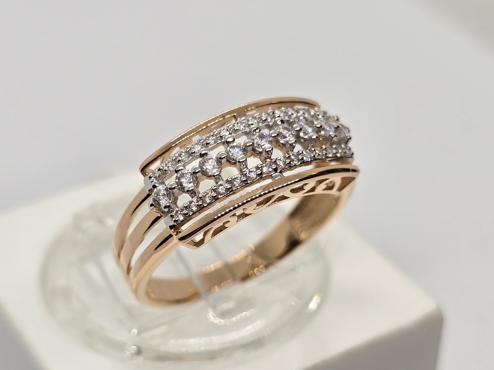 КОЛЬЦО С КАМНЯМИ (Au 585)