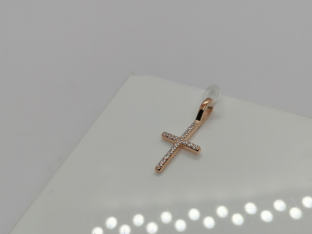 ПОДВЕСКА КРЕСТ С КАМНЯМИ (Au 585)