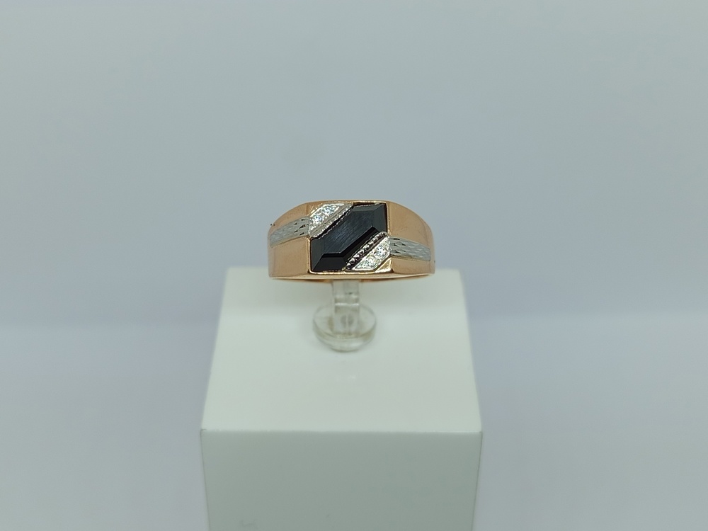 КОЛЬЦО ПЕЧАТКА с камнями (Au 585)