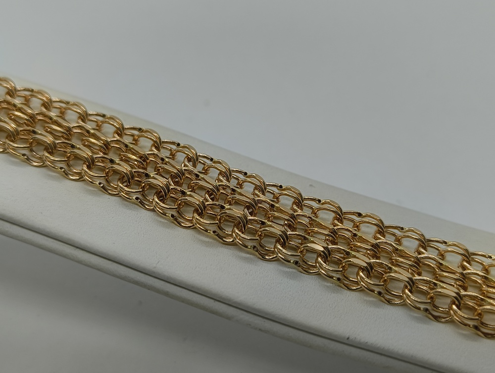 БРАСЛЕТ ПУСТОТЕЛЫЙ Бисмарк тройной (Au 585)