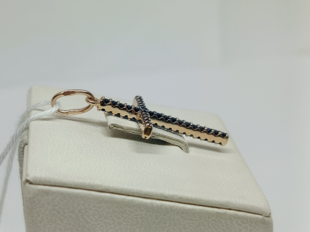 ПОДВЕСКА КРЕСТ С КАМНЯМИ (Au 585)