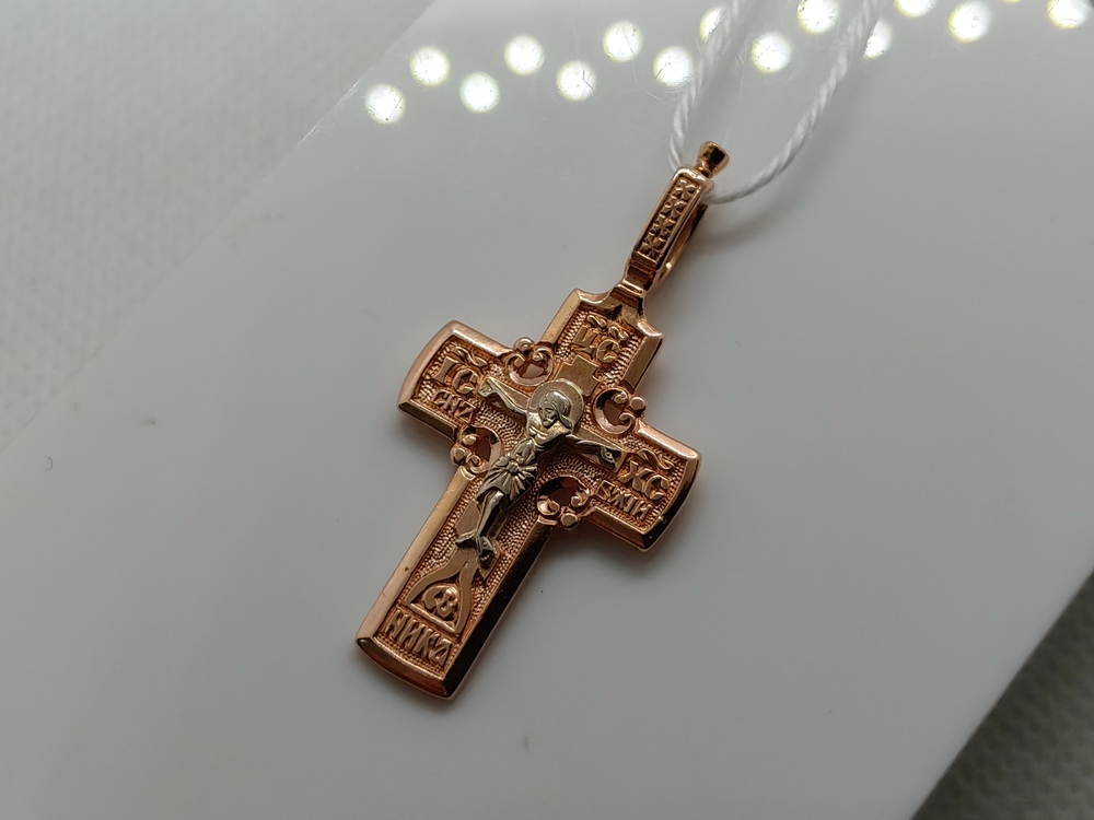 ПОДКБК585 ПОДВЕСКА КРЕСТ БЕЗ КАМНЯ (Au 585)