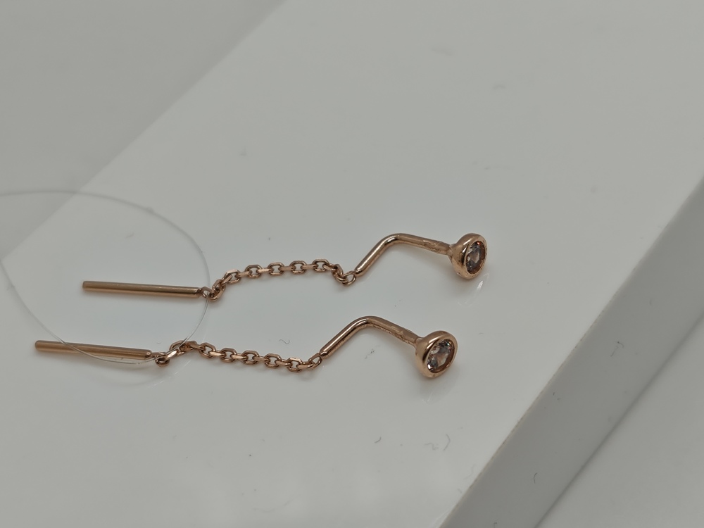 СЕРЬГИ ПРОДЕВКИ с камнем (Au 585)