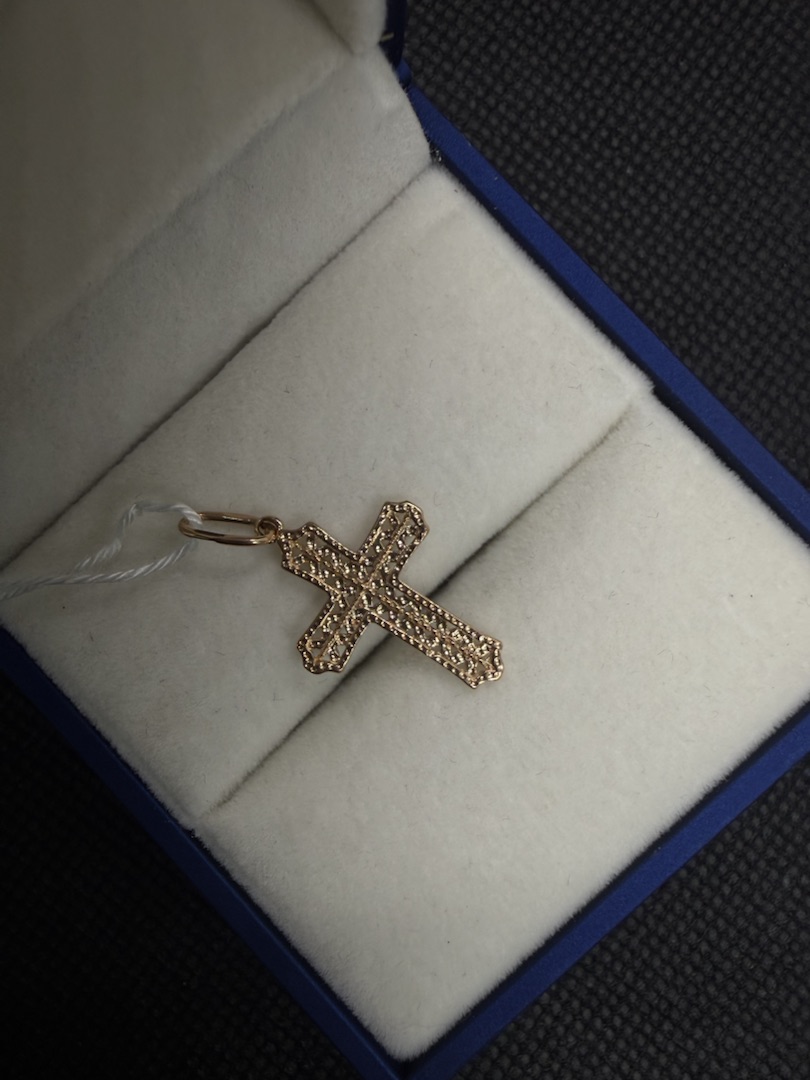 ПОДВЕСКА КРЕСТ БЕЗ КАМНЯ (Au 585)