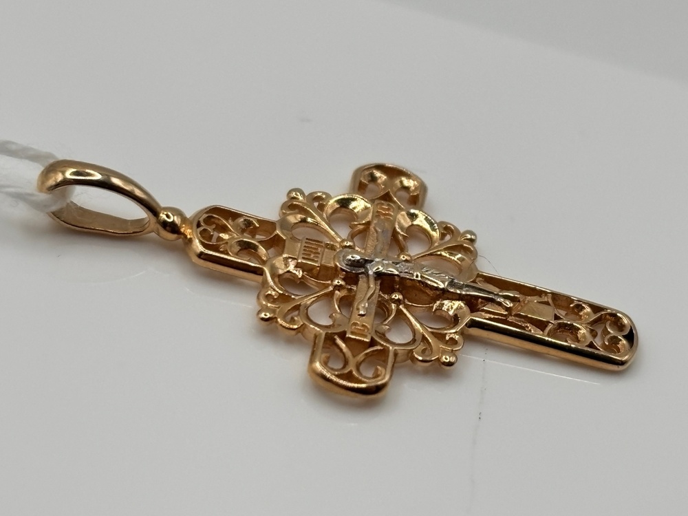 ПОДКБК585 ПОДВЕСКА КРЕСТ БЕЗ КАМНЯ (Au 585)