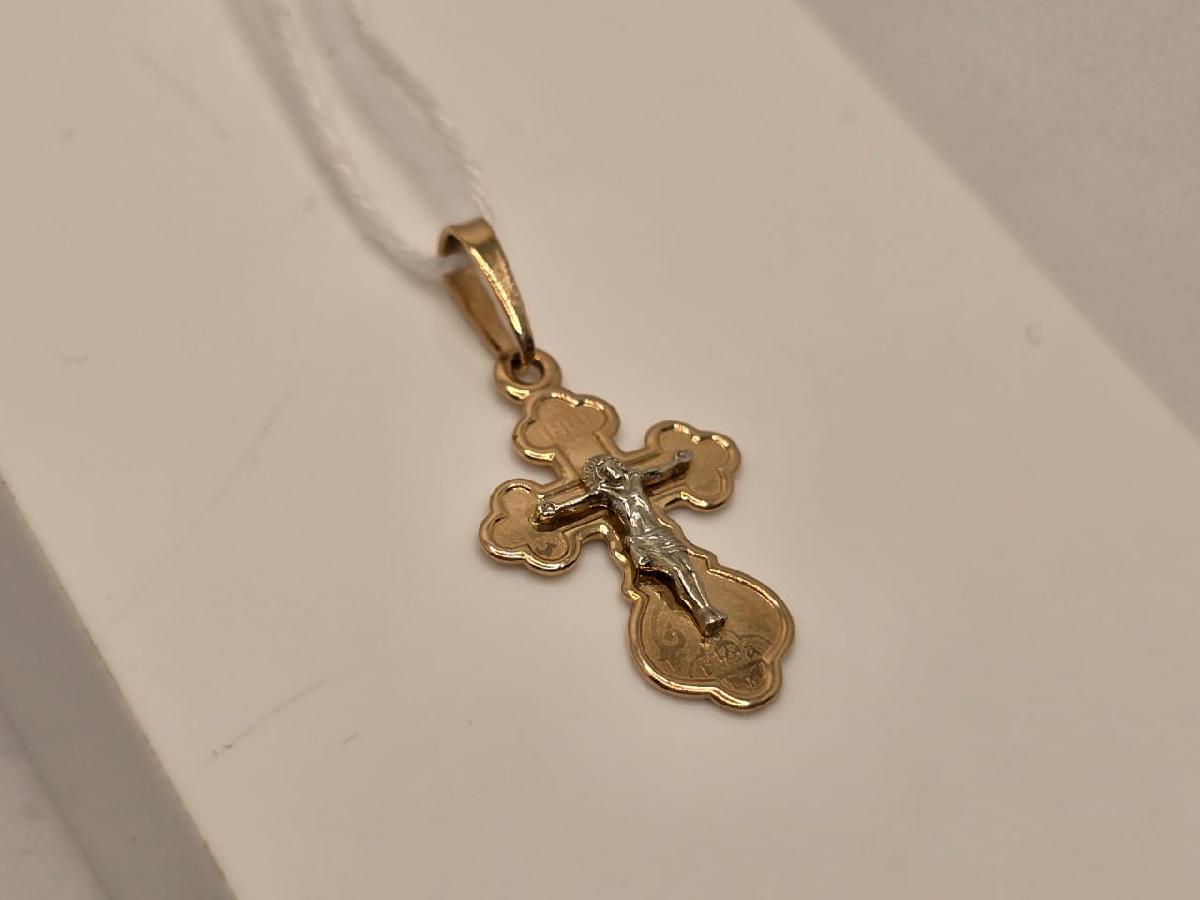 ПОДВЕСКА КРЕСТ БЕЗ КАМНЯ (Au 585)