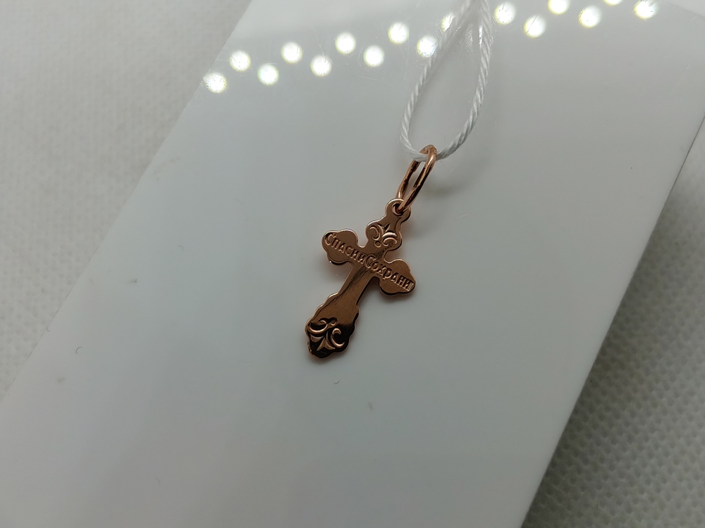 ПОДКБК585 ПОДВЕСКА КРЕСТ БЕЗ КАМНЯ (Au 585)