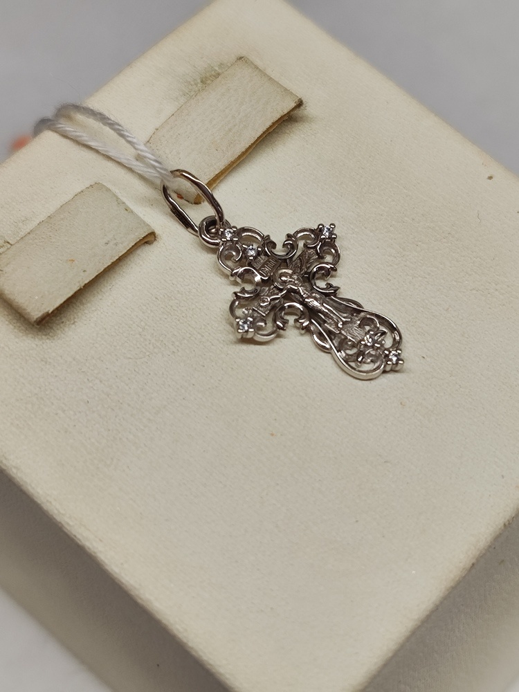 ПОДККИ585 ПОДВЕСКА КРЕСТ С КАМНЯМИ (Au 585)