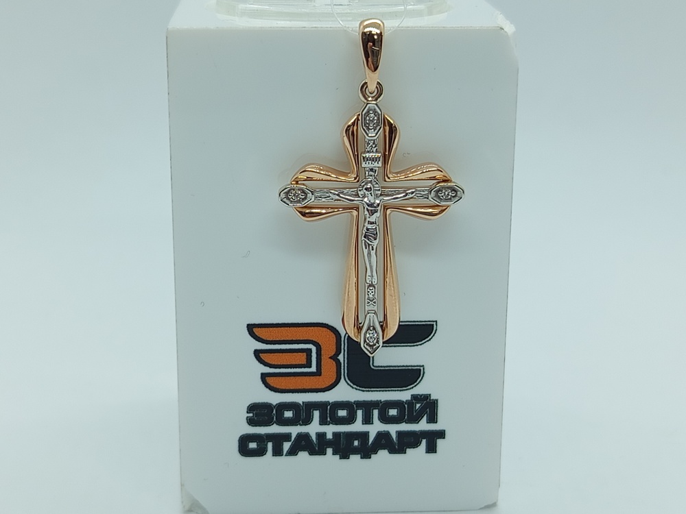 ПОДВЕСКА КРЕСТ с камнями (Au 585)